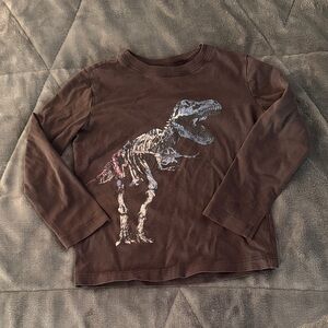 OshKosh B'gosh Brown Dinosaur Long Sleeve Tee